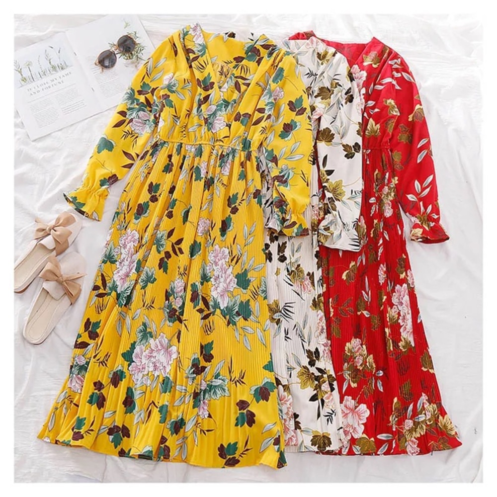 Floral Print V Neck